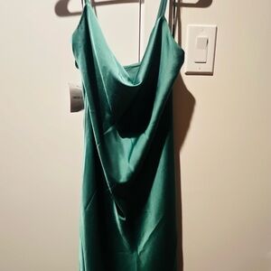 BRAND NEW WITH TAGS - Forever 21 Teal Satin Slip Dress